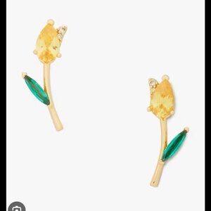Katespade new Greenhouse Tulip Studs yellow gold